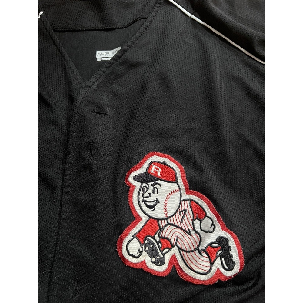 Augusta Sportswear Black Cincinnati Reds Jersey Retro Logo Size‎ Large - Picture 2 of 4